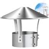 Generico Comignolo in Acciaio Inox 304, 75 125 150 180 200mm Comignolo Canna Fumaria, Protezione per Sfiato Del Tetto Resistente Alle Intemperie, per Cappello Scarico Stufa Esterna a Pellet Stufa(160mm/6.3in)