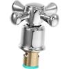 LIFKOME Maniglia per e in a Rubinetto 1/2 Inossidabile Acciaio Pollice Ottone di Ricambio Croce Stile Classico Argento Colore Lavabo Bagno Cucina