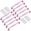 ENIXWH 10 maniglie ad arco per mobili, in lega di zinco, colorate, per libreria, armadio, cassetti (Rosa, Distanza tra i fori: 128mm)