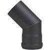 LANZZAS Tubo a gomito per canna fumaria a pellet, diametro 80 mm, grigio nero (arco 45°, nero)