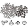 QUARKZMAN 50pz Rivetti in Cristallo da 6mm, Rivetti Strass Rapid Stud per Abbigliamento, Lavorazione Pelle, Arti Tessili, Decorazione Artigianato in Pelle Fai da Te, Argento