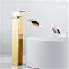 Your's Bath Rubinetto Bagno Lavabo Cascata Alto MIscelatore Bagno Alto a Cascata con Acqua Calda e Fredda in Ottone (ORO)