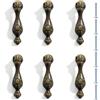 PILYON Maniglia Per Mobili Da Cucina 6 Pezzi Singolo Foro Bronzo Verde Porta Dell'Armadio Guardaroba Maniglia Retrò Manopola In Lega Di Zinco Manopola Goccia D'Acqua Verde Bronzo
