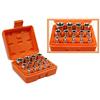 VR VETRINEINRETE Vetrineinrete® Bussole torx 14 pezzi in cromo vanadio 1/4 3/8 1/2 misure da 4 a 24 mm in custodia rigida utensili fai da te A17