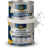 BRICOSALVAJE Vernice poliuretanica per vasche da bagno e piatti doccia | 750 ml (600+150 ml) | Finitura ceramica satinata | Due componenti | Impermeabile e resistente (Pietra Serena)