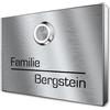 Graviers Design Placca per campanello da esterno in acciaio inox V2A con incisione di Graviers Design - acciaio inox - pulsante campanello a LED - Made in Germany