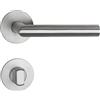 SOTECH Set di maniglie a leva THORE bagno (WC) acciaio inox SS304 spazzolato 130x60 mm Ø 20 mm, porte spessore 35-52 mm, altezza 3 mm, clip magnetica con materiale di fissaggio
