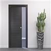 FIP Porte Italiane, Porta Scorrevole Interno Muro, Porta a Scomparsa in Legno, Telaio in HDF e Coprifili Waterproof, Colore Rovere Grigio, 80x210 cm, con Serratura Ottone Lucido