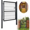 JOIEYOU Cancello da giardino in metallo zincato per porta da giardino, rete metallica esterna con maniglia per porta, serratura e chiave per giardino, cortile, terrazza, cortile, porta di recinzione,