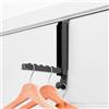 NIHUIFDPY Appendiabiti da porta, 20-34 cm, retrattile, pieghevole, da appendere alla porta, con 6 scanalature per appendere vestiti, salvaspazio, pieghevole, per vestiti, asciugamani, cappotti, bagno (grigio)