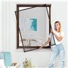 jarolift Zanzariera per Finestre SlimLine, Montabile Senza Fori, con Telaio in Alluminio, 60 x 150 cm, Marrone
