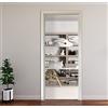PORTE ITALIANE Kit telaio legno piatto di passaggio completo di mostrine per porte a soffietto Rovere Sbiancato Misura Esterno Telaio 87x213