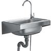 XUNFAKE Lavello in acciaio inox lavamani lavello a muro lavello da campeggio lavello con rubinetto lavello in acciaio inox per garage, officina, lavanderia, bagno (52x38cm)