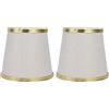 Tomotato 2 Pezzi Paralume Piccolo, Paralume in Tessuto E14 Beige Bianco con Bordo Dorato Copertura Paralume Mini per Lampade da Tavolo, Lampade da Terra e Lampadari, 11,5 x 15,3 x 14cm