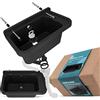 Instalguru Lavandino da Camera con Ripiano Lavabo Commerciale Industriale Profondo Esterno Giardino Garage Lavanderia Bagno Fabbrica 50 x 34 x 21 cm Nero Polipropyleno Vasca Singola