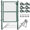 Jaxguom Cancello da giardino, verde, 125 x 100 cm, in acciaio zincato, porta del cortile, con serratura e 3 chiavi, recinzione robusta e durevole, resistente alle intemperie