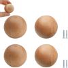 PIYYQNY Maniglie Da Cucina 4 Pezzi Pomelli Per Cassetti In Legno Maniglie Rotonde In Legno Massello Per Guardaroba Per Armadi Cassetti Della Credenza Pomelli Per Porte A Sfera(Faggio 40mm)
