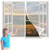 PSHYJUN Tenda Zanzariera Magnetica 238 x 52 cm Zanzariera Protezione Dagli Installare Senza Fori per Tutti Terrazza Porte e Finestre, Bianco