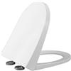 Giural Tavoletta WC Universali Copriwater forma D, 37 * 47cm Sedile WC con Chiusura Ammortizzata Asse WC con Sgancio Rapido a un Pulsante, Bianco