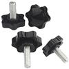 BOZONLI 10 pezzi M5×8mm Vite a testa zigrinata, Manopola di serraggio del filo Manopola in plastica nera Maniglia a forma di stella sul pomello per macchina utensile