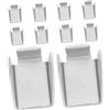 WOONEKY 20 Pezzi Clip per Mensole in Ferro Argento Resistenti alla Deformazione, Supporti Pratici per Ripiani da Ufficio per Organizzare Documenti e Forniture