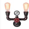 FUMIMID Pipa Ad Acqua Luci Retrò Soggiorno Lampada Da Parete Candela Rustica Industriale Tubo Ferro Rame Vintage E27 Lampada A Sospensione Camera Letto Cucina Applique Nessuna Sorgente Luminosa,2 bulbs