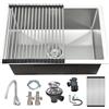 KOOGIMDDR Lavello da Cucina 1 Vasca 55 x 40 cm, Lavabo Cucina con Rubinetto & Scolapiatti da Appoggio, Nano Lavandino Cucina in Acciaio Inox, Lavello Cucina con Set di Drenaggio, Sifone e Troppopieno