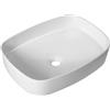 Barbottina Lavabo rettangolare stondato d'appoggio serie Elara 50, (LxP) 49,5x37,5 cm, ceramica bianca