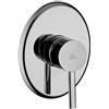 Paffoni Miscelatore da Incasso per Doccia - Berry BR010CR, Miscelatore a Leva con Placca per Incasso Rotonda, Design Elegante, Moderno, Minimal, Ottone Cromato