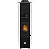 STUFE A PELLET ITALIA Colonna New 8 Kw WiFi Slim - Stufa ad Aria Ventilata Efficienza 93% Scalda 70m² Design Compatto Controllo Remoto WiFi Programmabile 5 Velocità e Potenze Garanzia 24 Mesi Bianco