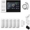 HUXGO® HXA007 Sistema di allarme casa senza fili con sirena WiFi + GSM | Antifurto casa kit con 1x sensori di allarme per finestre/portes, 5x rilevatori di movimento |TUYA Smartlife App