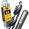 Amboss Werkzeuge 10x Punta Elicoidale Step Force Ø8,5 mm - HSS-G DIN 338 per acciaio, acciaio da costruzione, alluminio, metalli colorati AMBOSS WERKZEUGE® Punta per lamiere, profili - Esagonale per trapano, trapano a