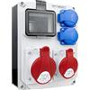 Preis-Zone Dottorvolt distributore di corrente a cubo di energia mobile, scatola di distribuzione 32 A 16 A, 2 x 230 V HL