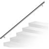 Ikodm Corrimano in acciaio inox, ringhiera da parete, per scale, 180 cm, Ø 42 mm, per interni ed esterni con supporti a parete, materiale di montaggio
