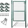 Jaxguom Cancello da giardino, verde, 150 x 100 cm, in acciaio zincato, porta del cortile, con serratura e 3 chiavi, recinzione robusta e durevole, resistente alle intemperie