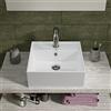 Parama Lavabo da Appoggio Con Troppo Pieno 41,5x41,5x14,5 cm Quadrato in Ceramica Bianco Lucido per Mensole da Bagno Sospese