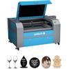 OMTech 90W Macchina per Incisione Laser CO2 500x700mm Incisore Laser con Pannello di Controllo Digitale Aria Assistita e Ruote Girevoli Incisore con Taglio Laser Commerciale per Legno Vetro Acrilico