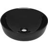 vidaXL Lavandino Tondo in Ceramica da Incasso Nero Lavabo Lavello per Bagno