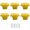 SANCHAKOU Maniglie Per Mobili Vintage 6 Pezzi Maniglia Quadrata In Ceramica Per Porta Dell'Armadio Cassetto Foro Singolo Manopole Quadrate Gialle