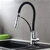 ZPSPZ Rubinetto Miscelatore Cucina Tubo Flessibile Attorcigliato Universale Caldo e Freddo Girevole Monoforo Ottone Rubinetto Lavello Cucina-Cromo