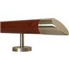 TIBU Mogano ringhiera corrimano scale manico in legno 30-500 cm supporto dritto in acciaio inox, lunghezza 30 cm con 2 supporti dritti - estremità obliqua in acciaio inox