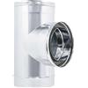 UTILFER Raccordo T90° Doppia Parete Inox AISI 316/304 Canna Fumaria 80-130