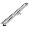 LuxeBath Canaletta per Doccia 100 cm 2 in 1 Drenaggio Piastrellabile in Acciaio Inossidabile Canalina Scarico a Pavimento per Bagno Set Completo di Fissaggio Sifone a Canale con Filtro per Capelli