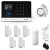 HUXGO® HXA003 Allarme casa senza fili WiFi + GSM con sirena | Kit allarme con 1x rilevatore di movimento, 5x sensori per porte e finestre, telecomando | TUYA Smartlife App