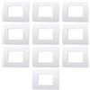 Electron 10 Placche, 3 moduli/posti, Compatibile Con Vimar Arke', bianco bianca, Placca rettangolari squadrate, Plastica di alta qualità, 100% compatibile con supporti e moduli originali