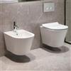 Teal Home Set WC sospeso senza bordi per WC con sospensione bidet - WC da parete con rivestimento nano - WC con sedile WC con abbassamento automatico - bidet da parete per doccia intima - bidet doccia igienica