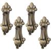 MOROBOR, maniglie pendenti vintage, 4 pezzi, in lega di zinco intagliata, bronzo, con foro singolo, per armadi, guardaroba, credenze, cassetti, porte, mobili decorativi