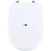 BM 7027 Copriwater Sedile Tavoletta WC 19 '' Pollici, Misura 45.5x36cm, Coperchio Toilet Seat Bagno in legno MDF Bianco, Cerniere Incluse in Acciaio Fissaggio dal Basso