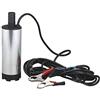 Yasta Pompa Sommersa 12V 60W per Travaso Gasolio Diesel Olio e Acqua Mini Elettropompa Immersione Portatile con Clip a Coccodrillo per Auto, Barca, Camper e Rifornimento