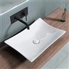 doporro Lavabo Bagno da Appoggio in Ceramica Bianca, Lavabo Rettangolare Freestanding 56,5x38x11 cm con Rivestimento Nano, Design Elegante Brüssel910
